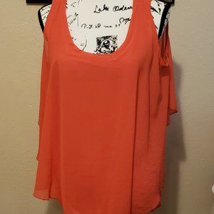 cha cha vente Size M Orange Cutout Sleeves Top